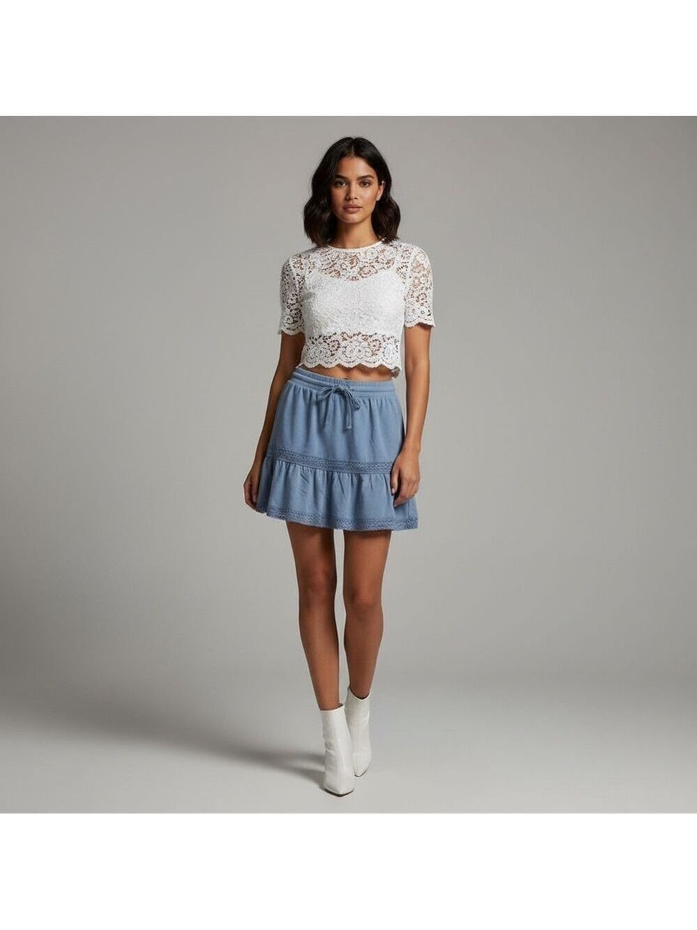 Treasures by Shabby Chic powder blue fleece mini skirt Woman’s size Medium NWT